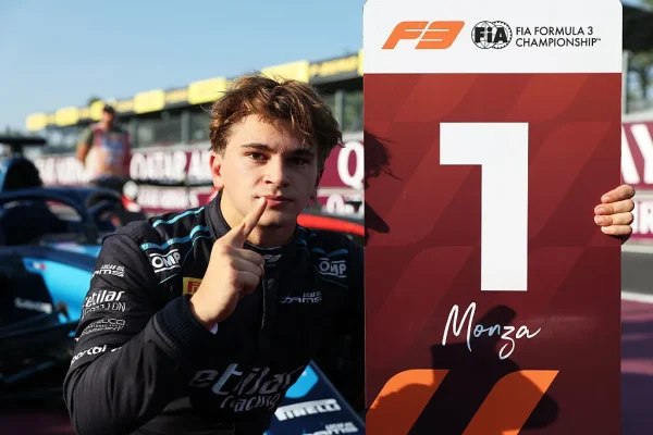 Lacorte reflects on his maiden 2026 F3 Monza win, DAMS’ progress and the emotion of becoming the first Italian F3 winner at Monza.