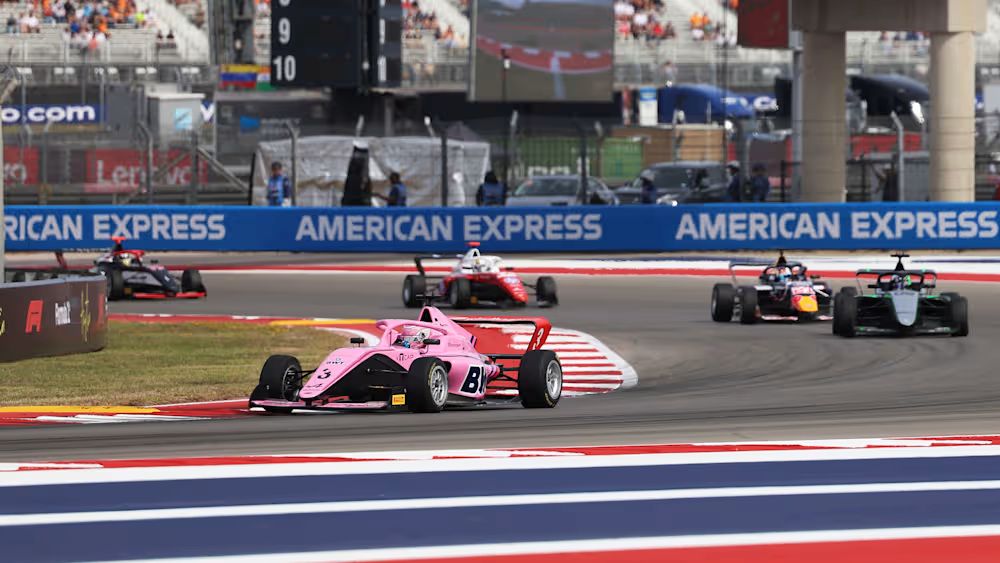 Gademan takes P2 in the 2026 F1 Academy standings after winning in Austin, with Felbermayr six points behind going into Las Vegas.