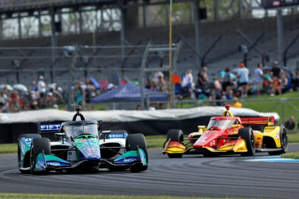 “League of their own”: Rahal admits Chip Ganassi Racing were unbeatable at IndyCar Sonsio GP after Palou battle Graham Rahal leads Alex Palou at IMS