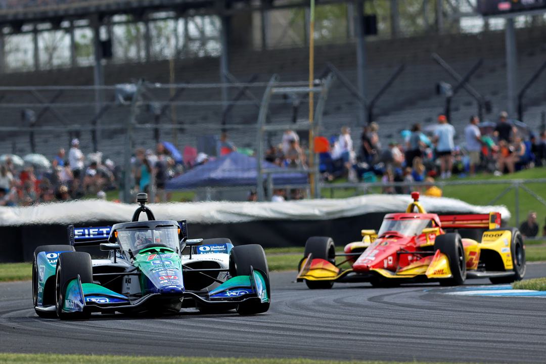Graham Rahal leads Alex Palou at IMS