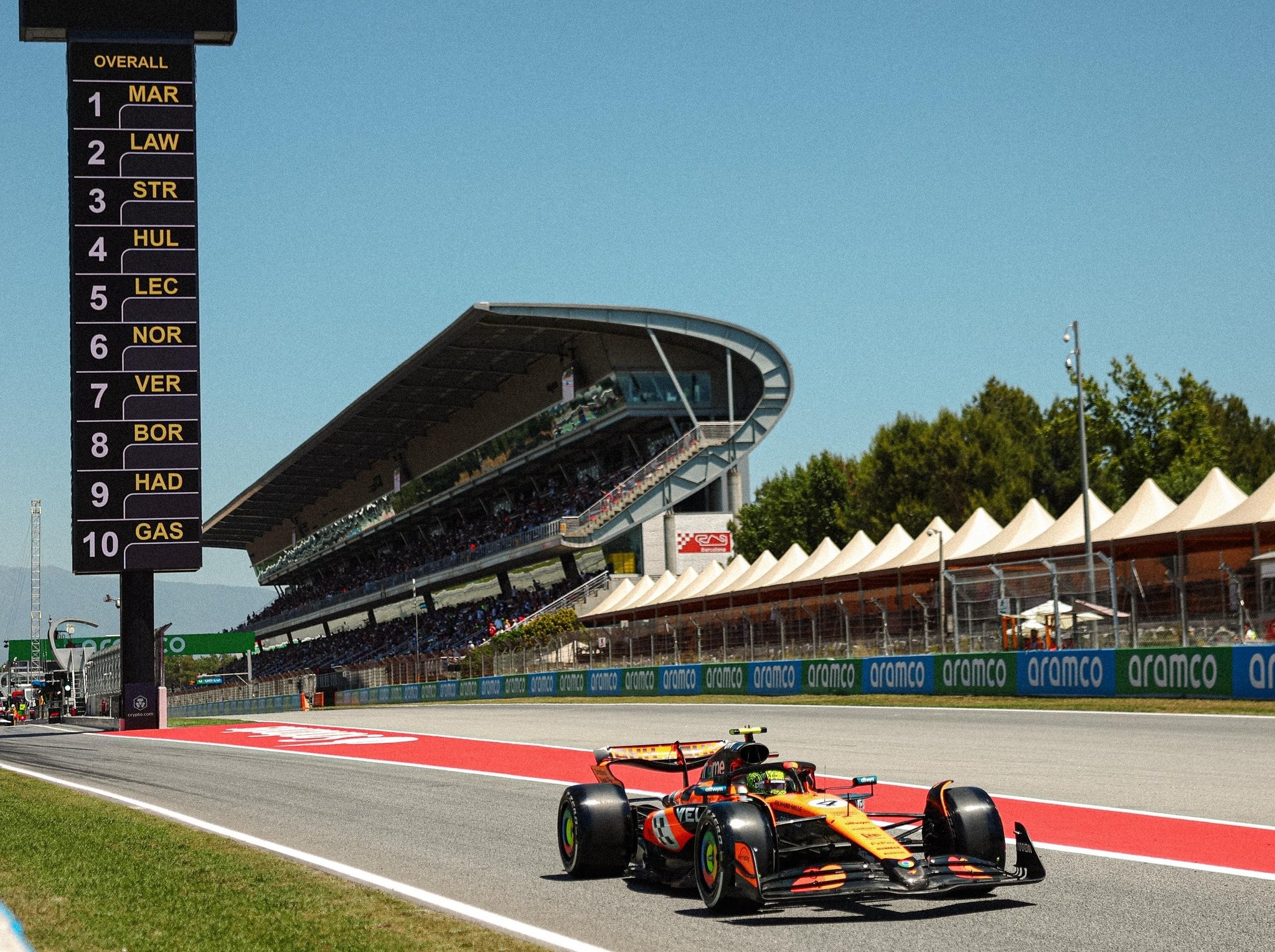 McLaren F1 driver Lando Norris on track during FP1 at the F1 Spanish GP 2025