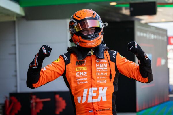 Richard Verschoor after winning the F2 Spanish GP Sprint Race 2025.