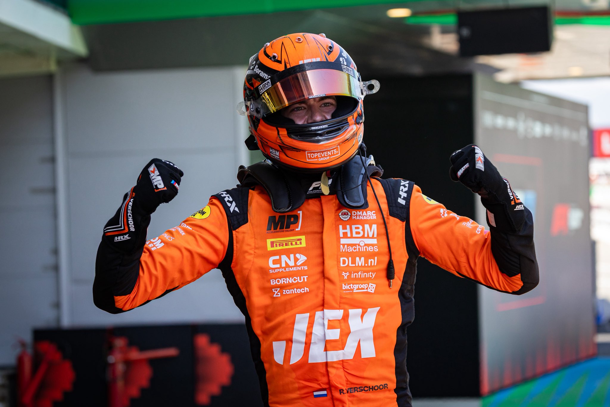 Richard Verschoor after winning the F2 Spanish GP Sprint Race 2025.