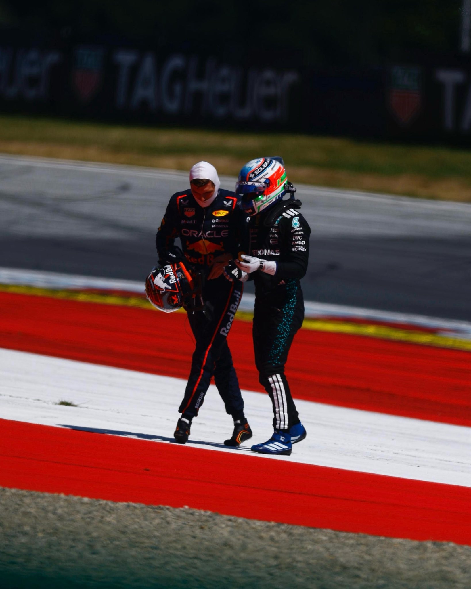 Italian and Mercedes driver Kimi Antonelli has been handed a grid penalty for the F1 British GP after colliding on the opening lap with Red Bull Racing's Max Verstappen in today's Austrian round.