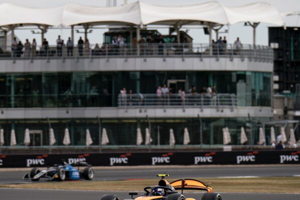 Rodin Motorsport and Irish driver Alex Dunne has qualified on the front row of the grid for Sunday's Feature race at the F2 British GP. He missed out on pole to Victor Martins by 0.065s.