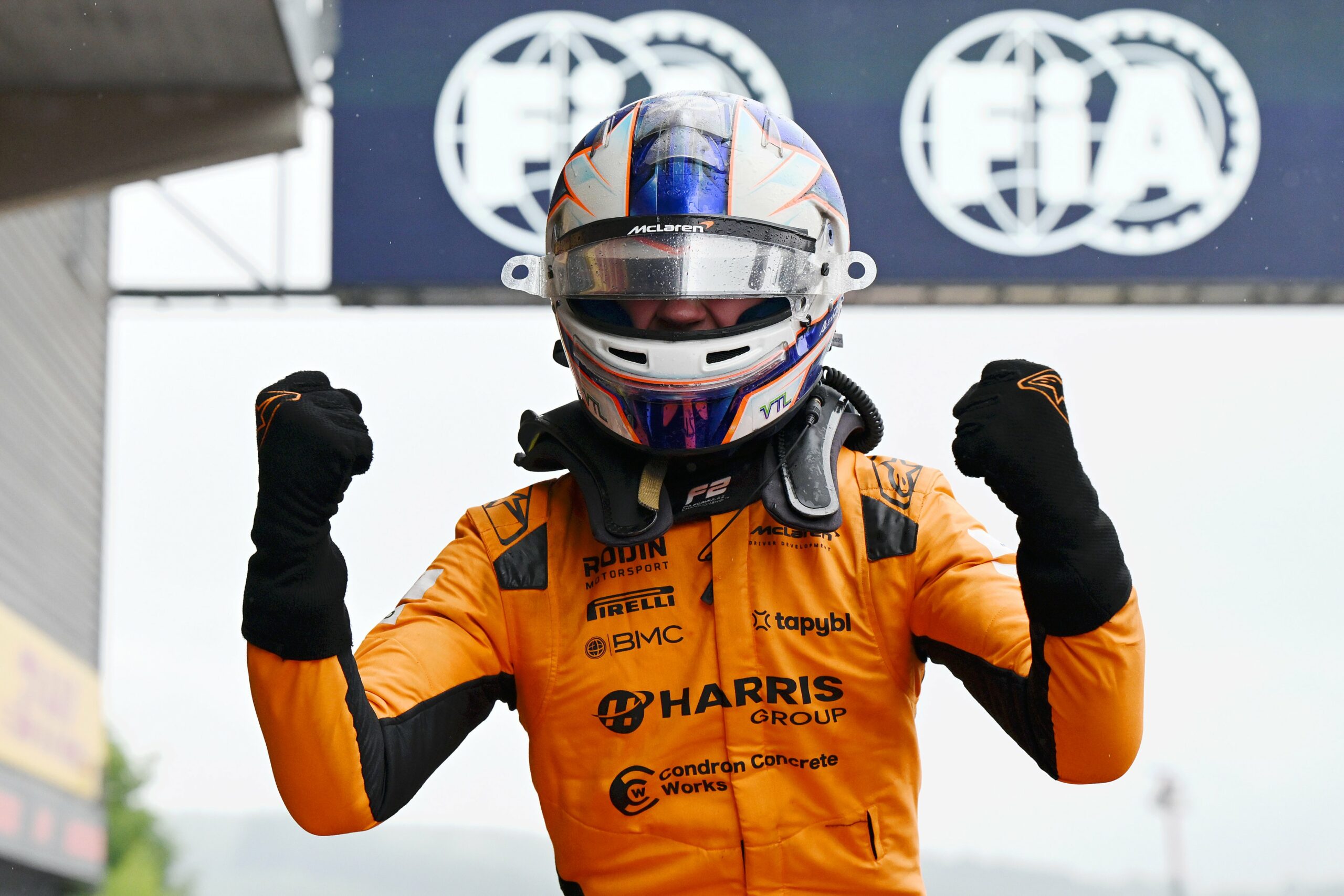 Rodin Motorsport's Alex Dunne, McLaren Junior, at the 2025 F2 Belgian GP