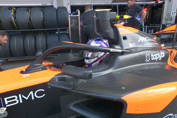 Alex Dunne tops a cold F2 practice session at the 2025 Belgian GP.