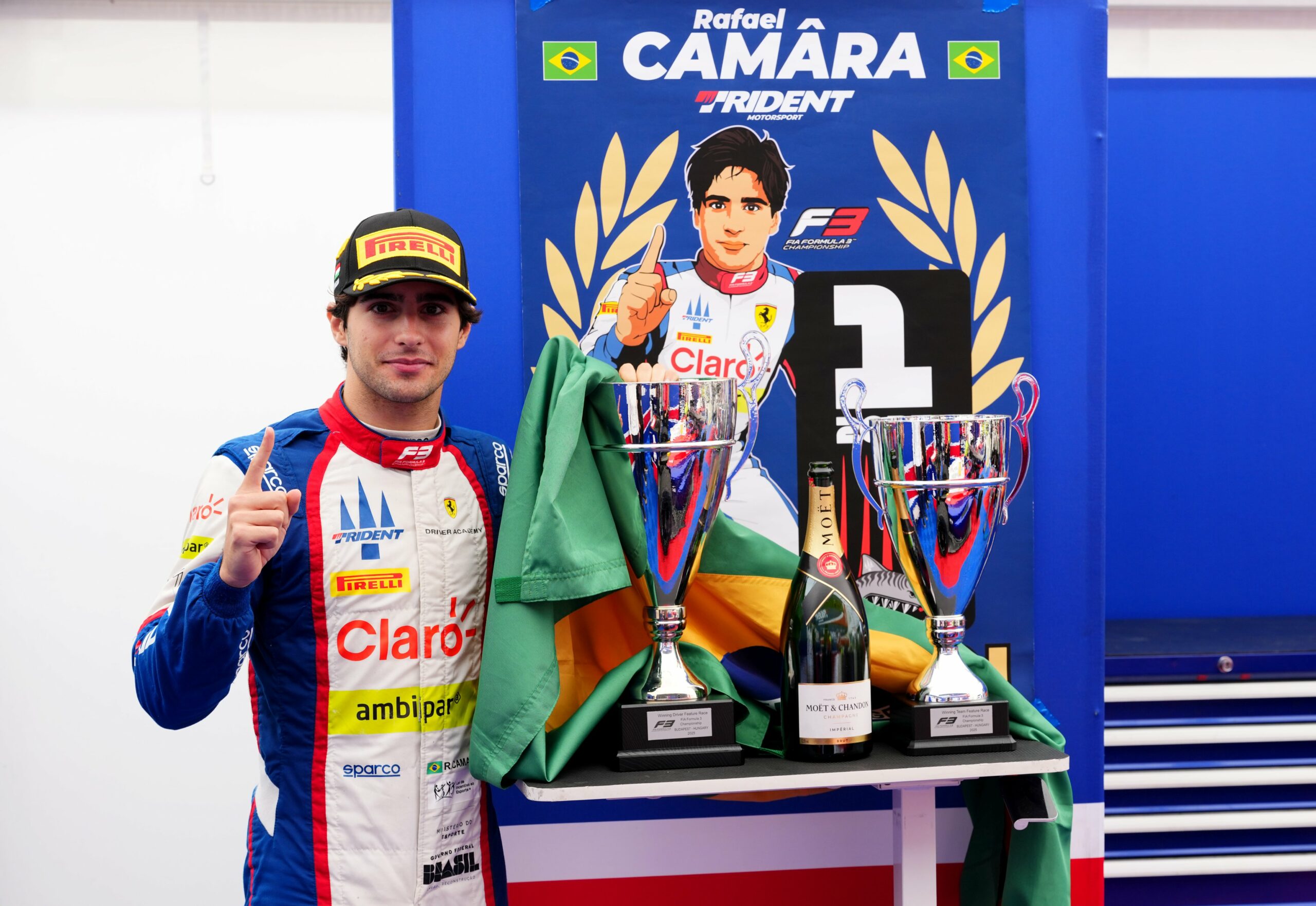 Trident’s Giacomo Ricci hails Rafael Câmara’s skill and maturity after securing the 2025 F3 title with a dominant Budapest victory.