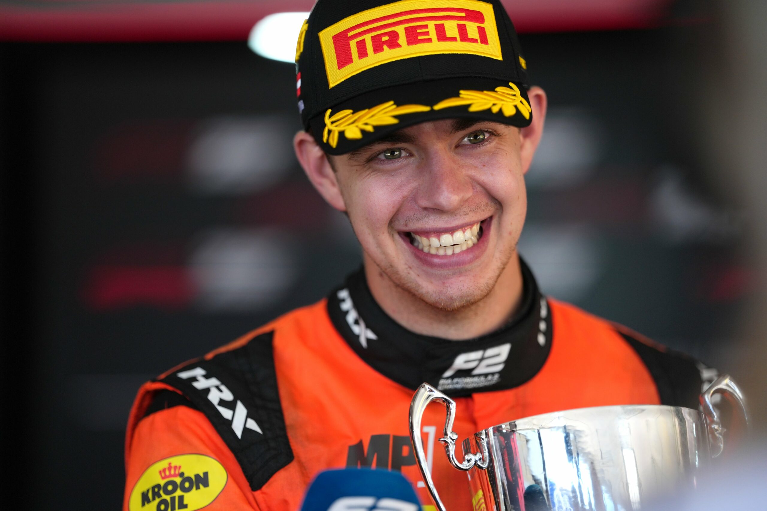 Richard Verschoor after winning the 2025 F2 Jeddah Feature Race