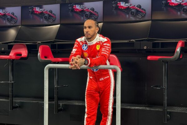 Hamilton during 2026 F1 testing