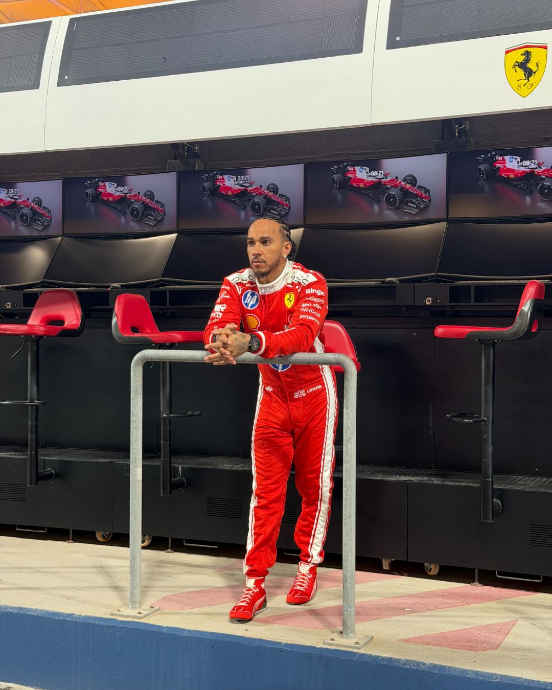 Hamilton during 2026 F1 testing