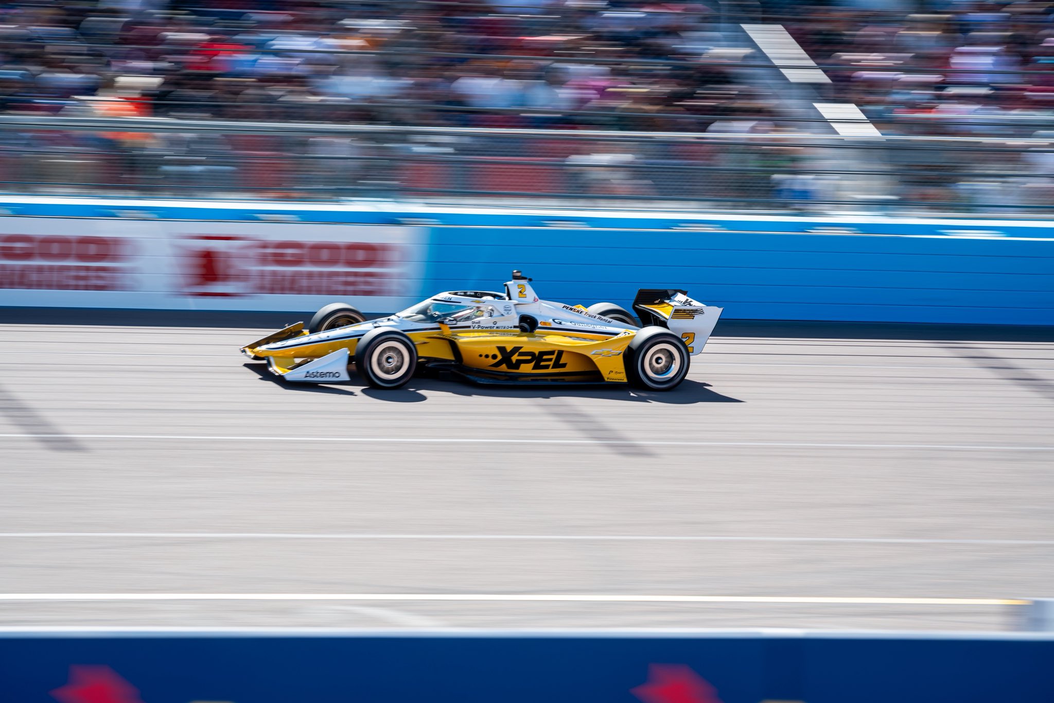 Josef Newgarden of Team Penske winning the 2026 IndyCar Good Ranchers 250 at Phoenix Raceway