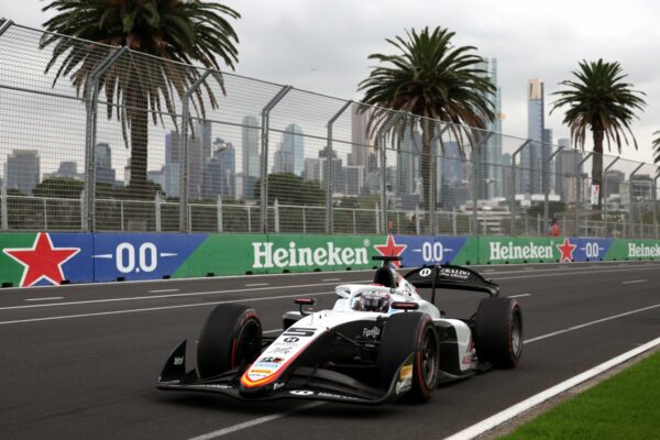 Formula 2 driver Noel León on track during the 2026 F2 Australian GP weekend for Campos Racing