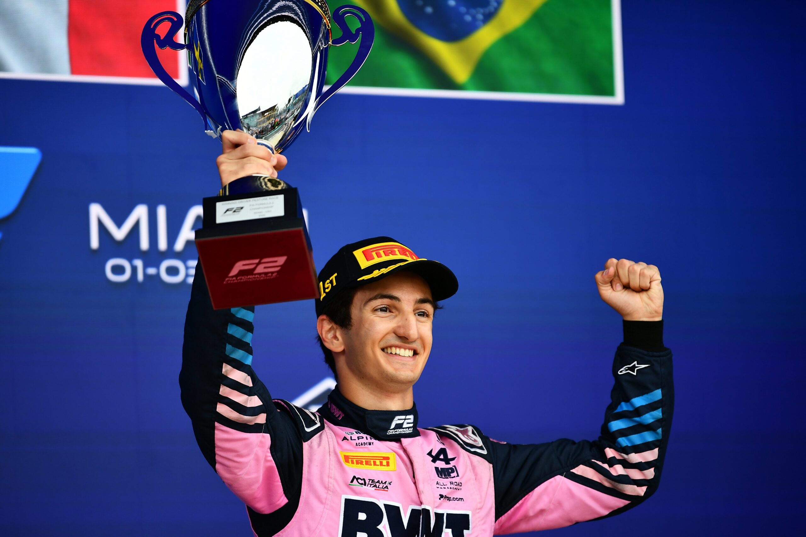Gabriele Minì secured his first FIA F2 victory in the closing lap of the Feature Race in the 2026 Miami GP.
