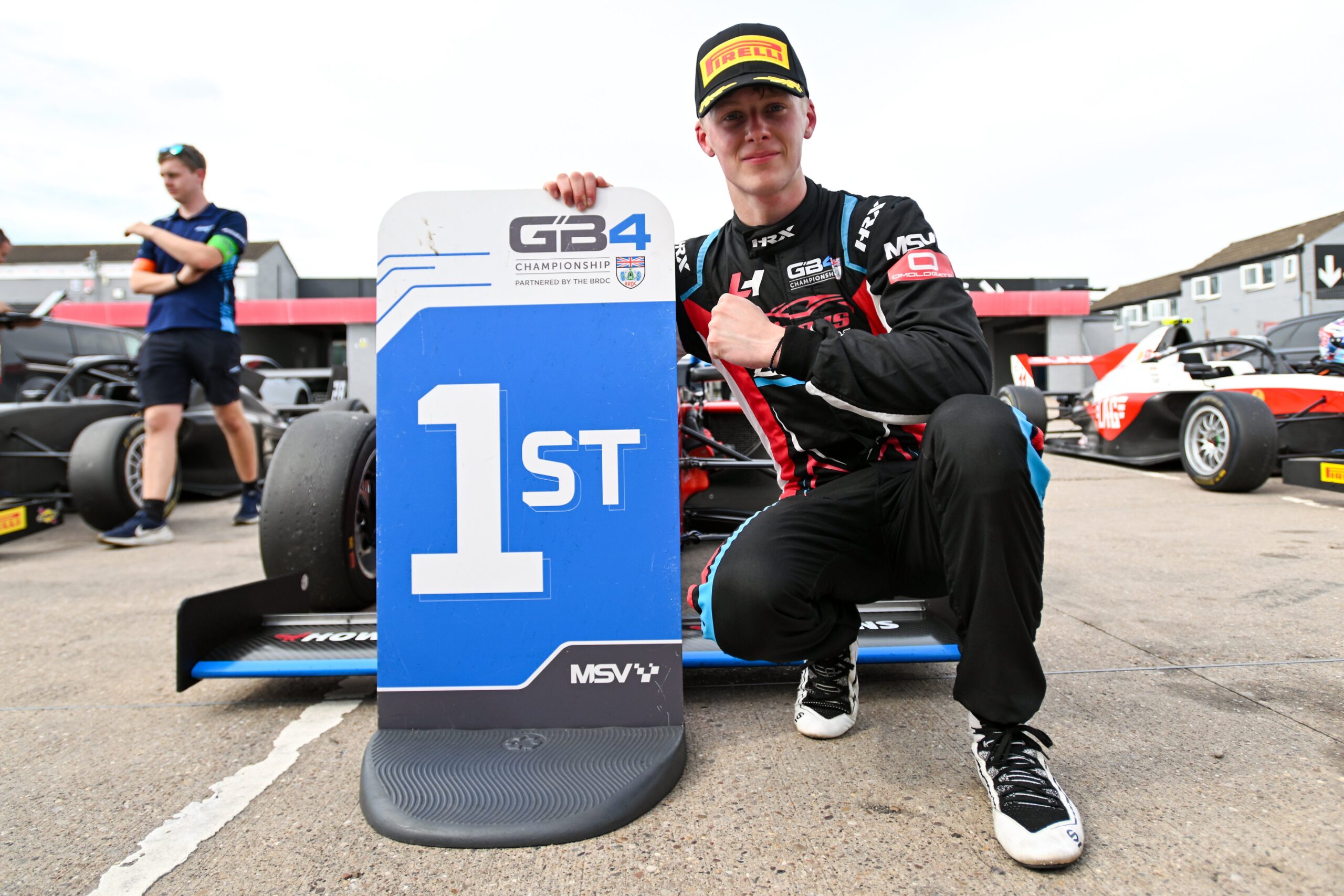 Luke Hilton reflects on his maiden GB4 win as Franciszek Cegielski and Dayton Coulthard celebrate Donington Park podiums in Race 1