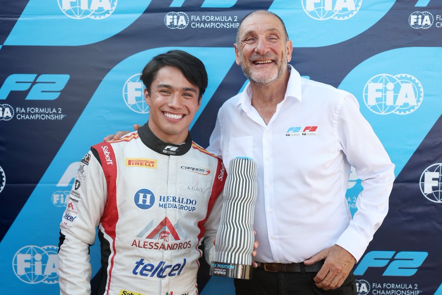 F2/F3 CEO Bruno Michel during the Austrian GP of the 2026 FIA F2 championship with Campos Racing's Noel León.