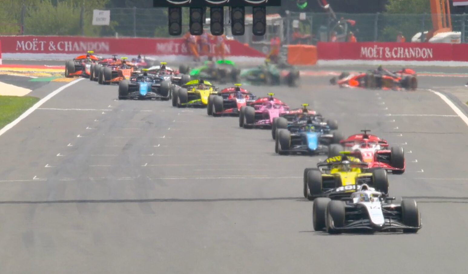 Joshua Dürksen claimed victory in the F2 Belgian GP Sprint Race passing Martinius Stenshorne for the lead on Lap 11 after a Safety Car-interrupted race.
