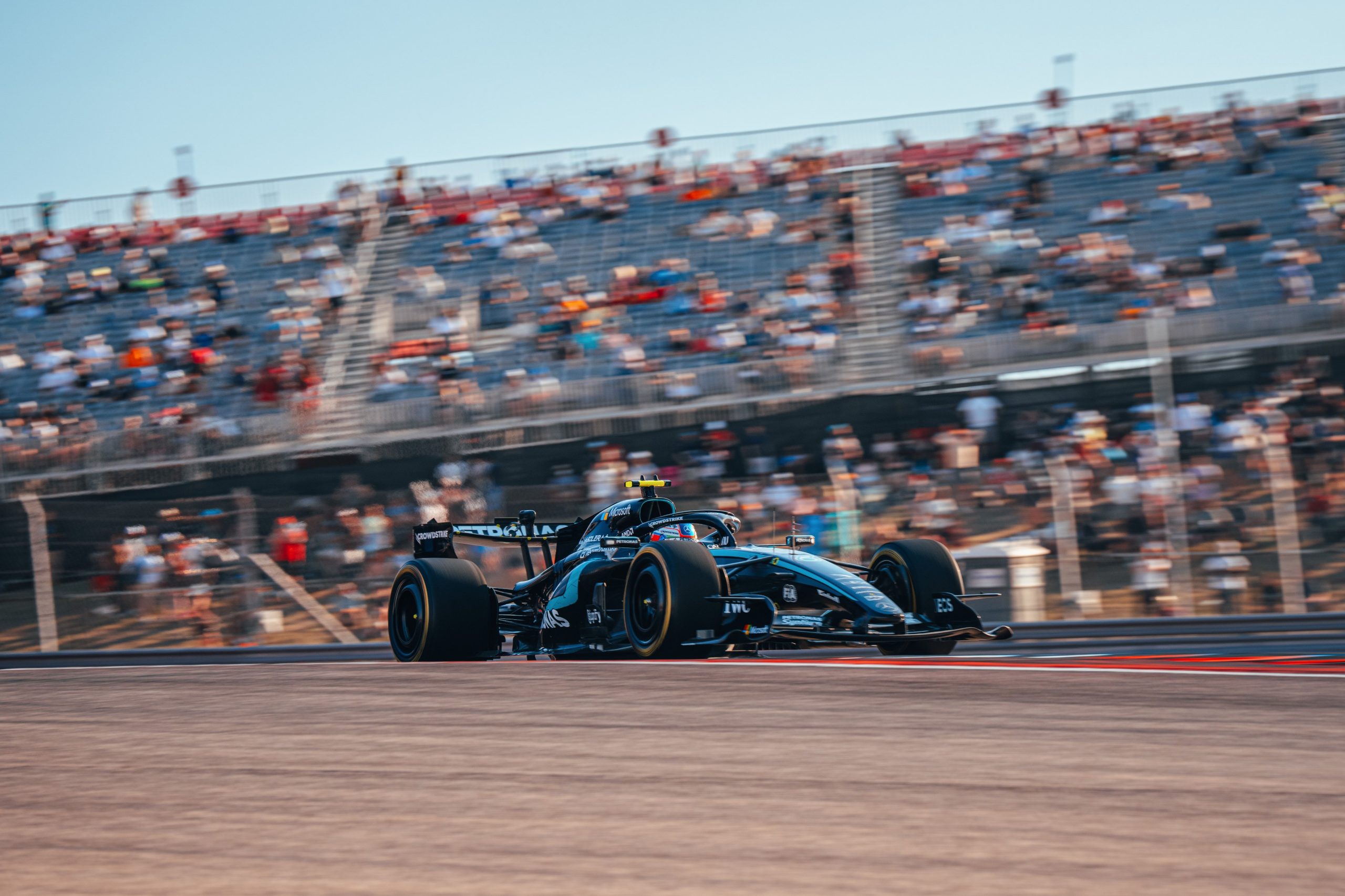 Kimi Antonelli of Mercedes takes pole position for the 2026 F1 United States GP.