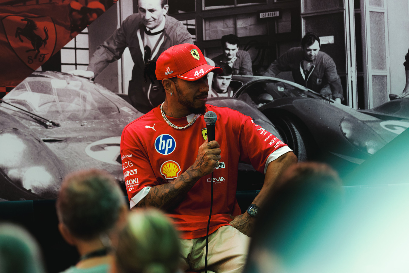 Ferrari's Lewis Hamilton on Thursday ahead of the 2025 F1 Singapore GP