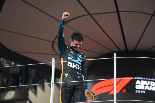 McLaren's Lando Norris reacts to becoming a in F1 world champion, and explains his emotions in the final moments of the Abu Dhabi GP.