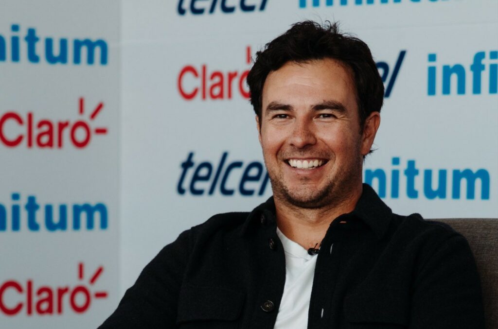 Cadillac F1 driver Sergio Perez at a media event during the 2025 Mexico City Grand Prix weekend