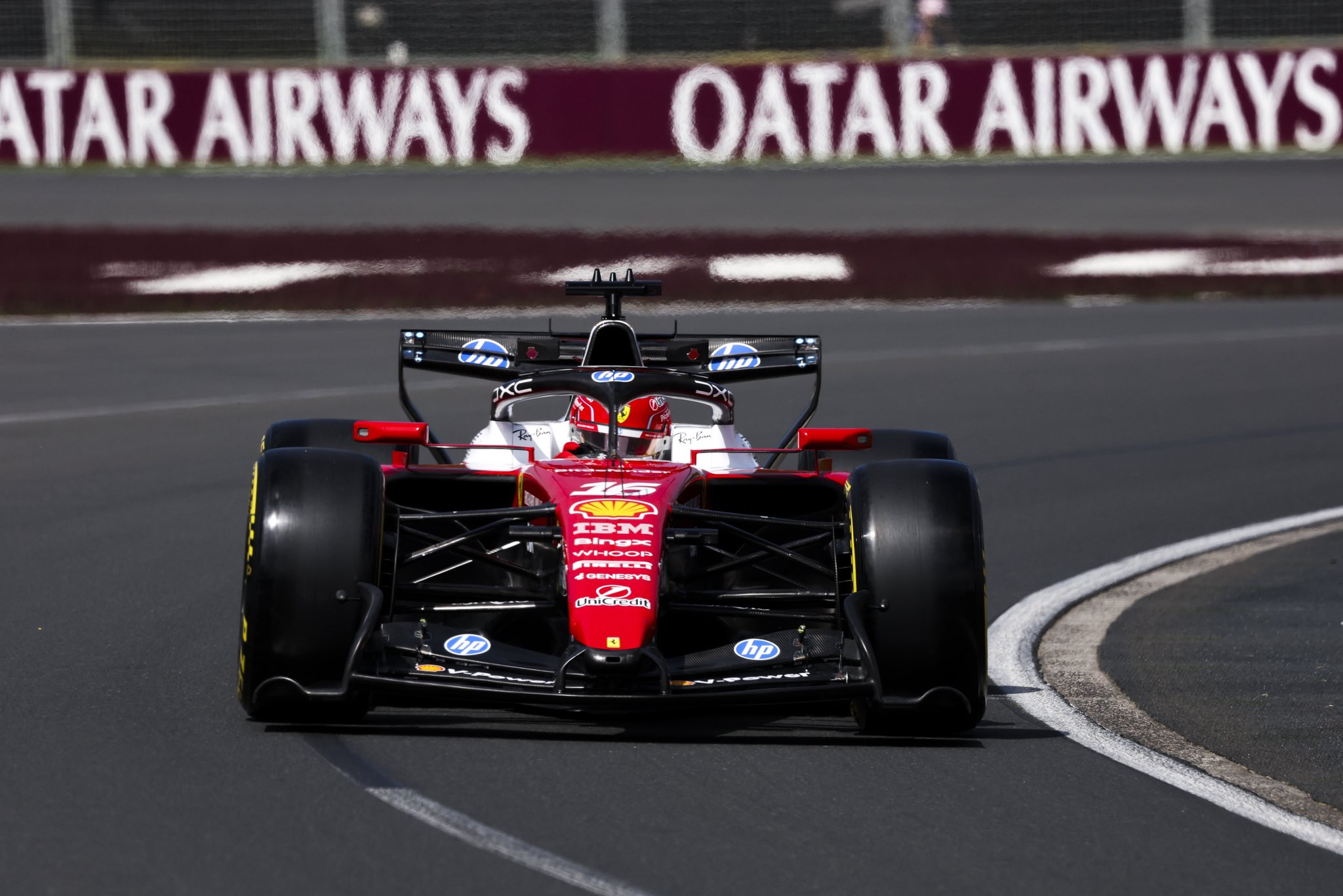 Charles Leclerc on track during FP1 at the F1 Australian GP