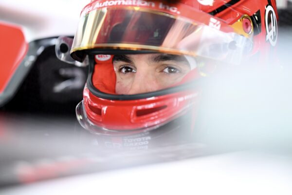 Estaban Ocon at the F1 Hungarian GP in the Haas garage