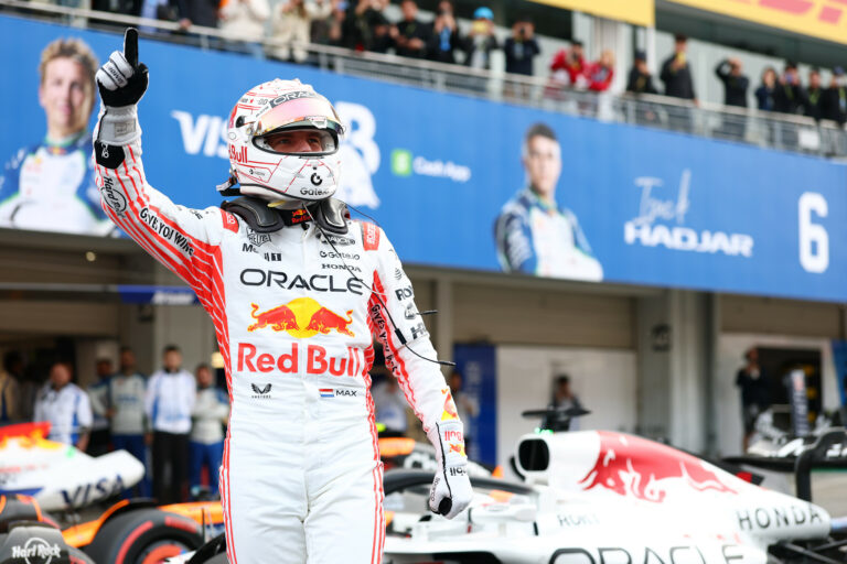 Max Verstappen says that he told himself to just send it in his final qualifying lap at the F1 Japanese GP. He also wasn’t sure if his car would even stick in a few places during the lap, that got him his 41st career pole.