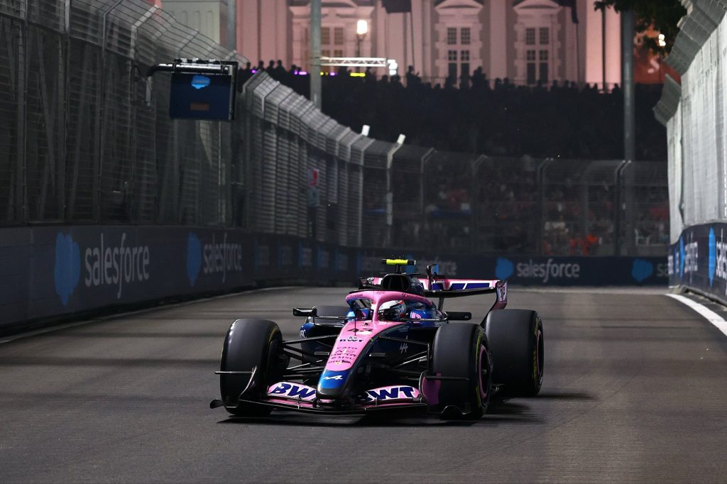 Franco Colapinto driving for Alpine F1 in 2026 Sprint Qualifying for Singapore GP 2026