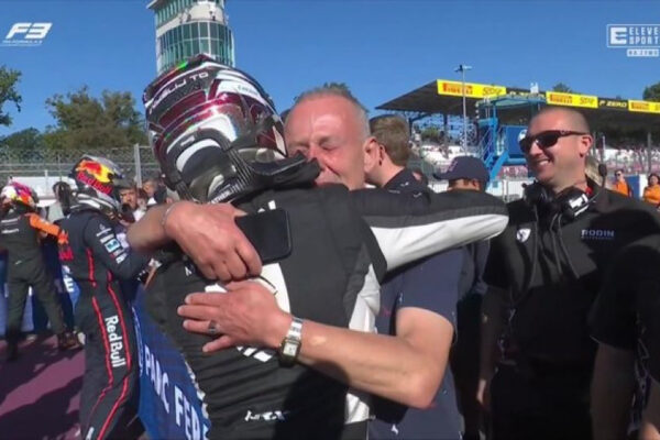 F3 Roman Bilinski and his father emotional after strong Sprint Race result in Monza