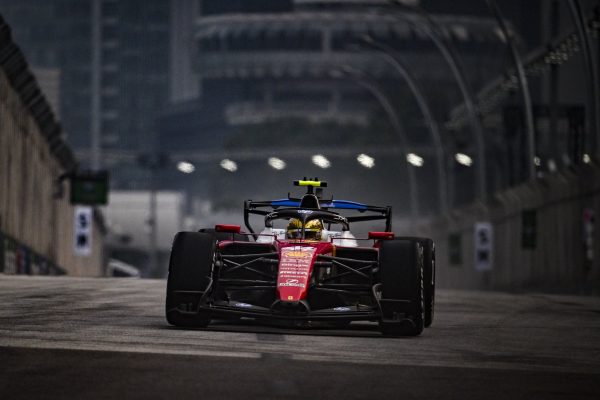 Scuderia Ferrari's Lewis Hamilton during FP1 at the 2026 F1 Singapore GP.