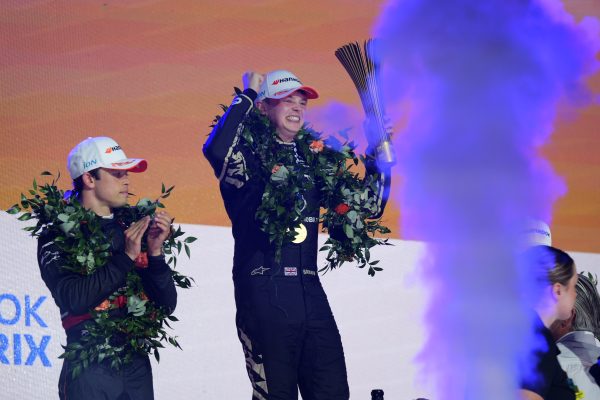 Barnard “speechless” after maiden Formula E win in London Taylor Barnard celebrates a maiden Formula E victory in London
