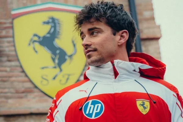 Charles Leclerc at the F1 Barcelona Shakedown for Scuderia Ferrari