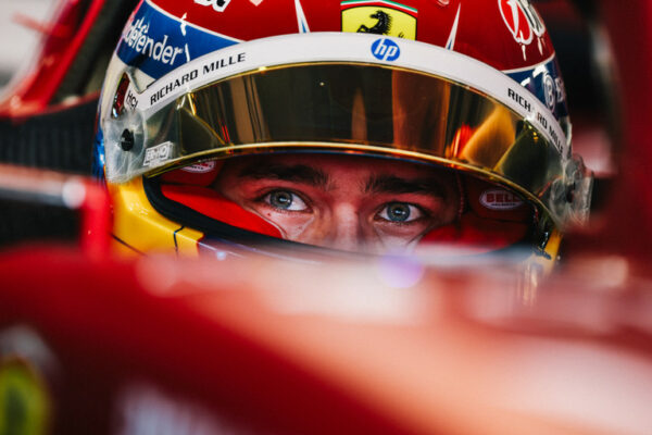 Formula 2 driver Dino Beganovic driving the Ferrari during FP1