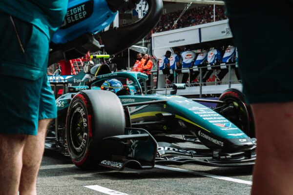 Aston Martin ‘s Alonso during the Belgian GP