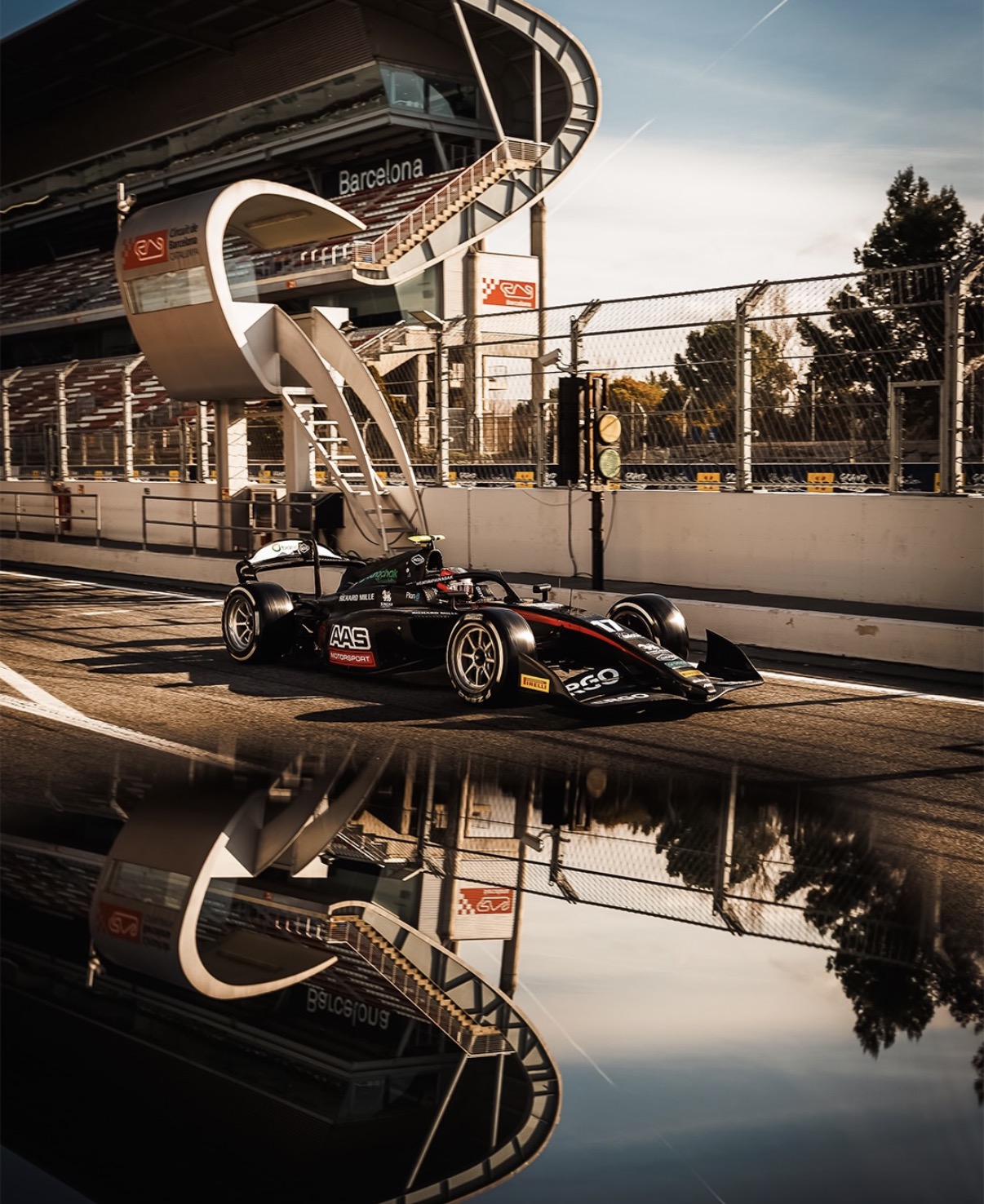 ART Grand Prix's Tasanapol Inthraphuvasak during 2026 F2 pre-season testing in Barcelona.