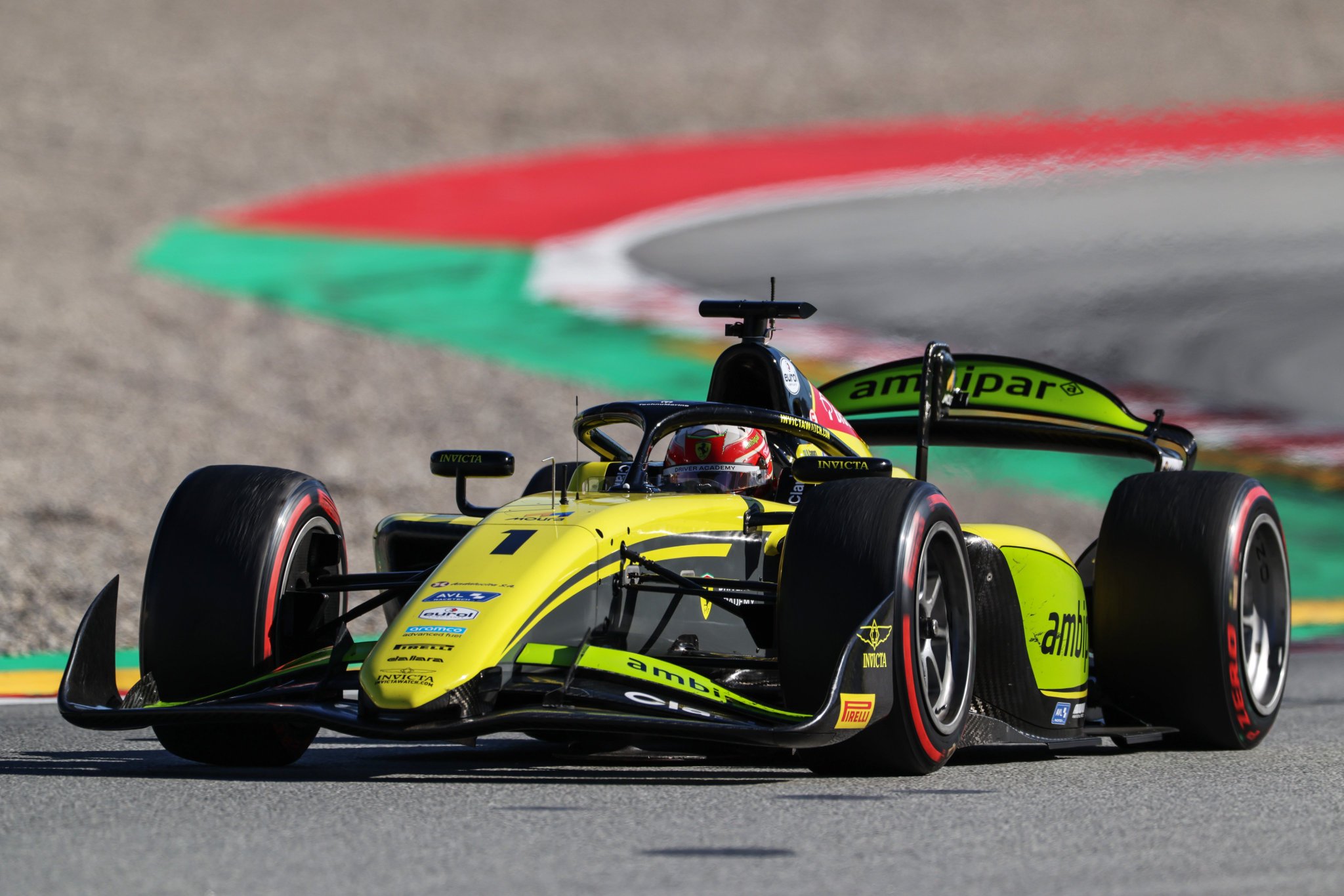 Invicta Racing's Rafael Câmara during 2026 F2 pre-season testing in Barcelona.