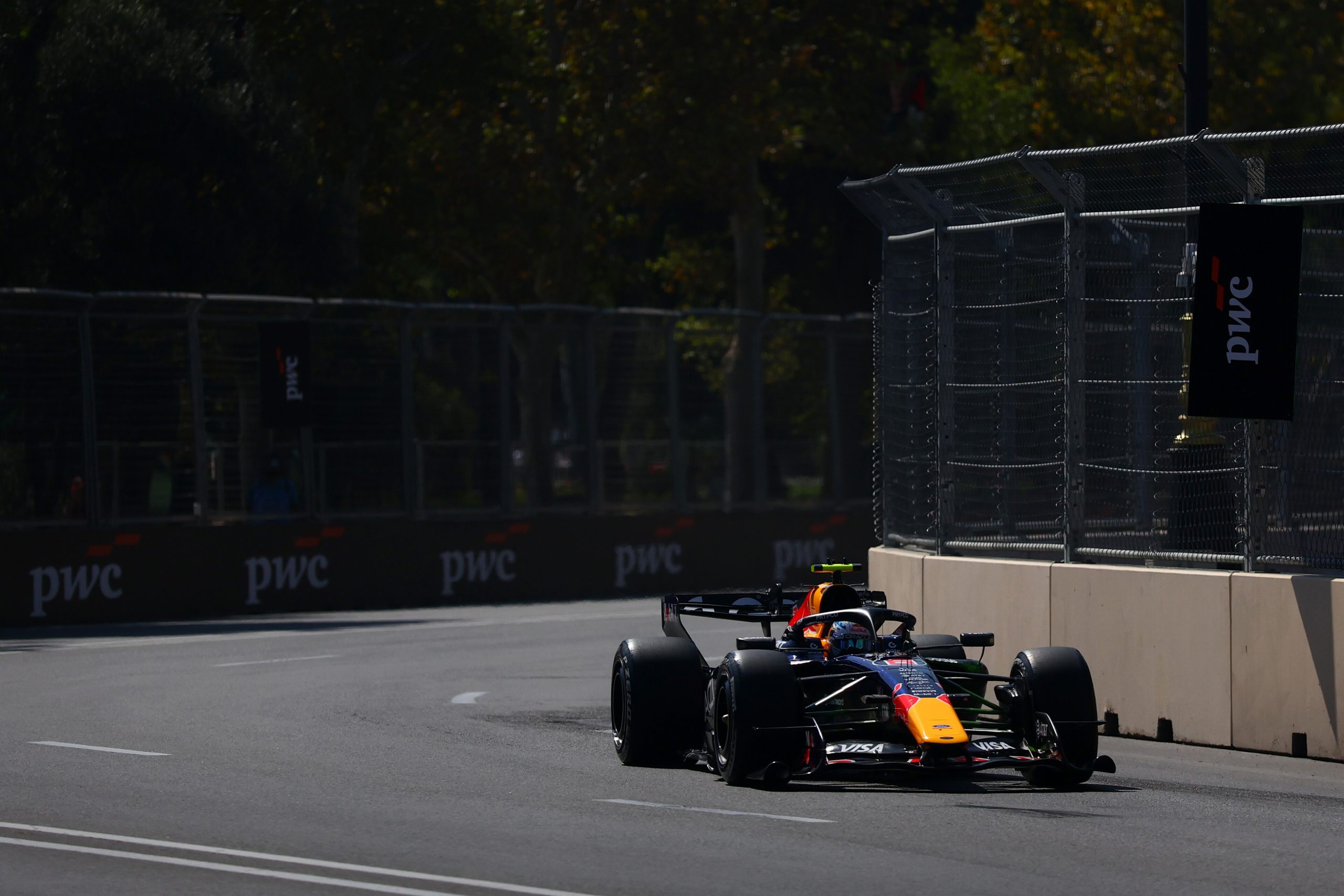 Isack Hadjar for Red Bull on track on Thursday at the 2026 F1 Azerbaijan GP.
