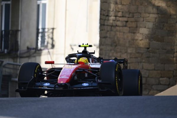 Lewis Hamilton on track for Ferrari on Thursday at the 2026 F1 Azerbaijan GP.