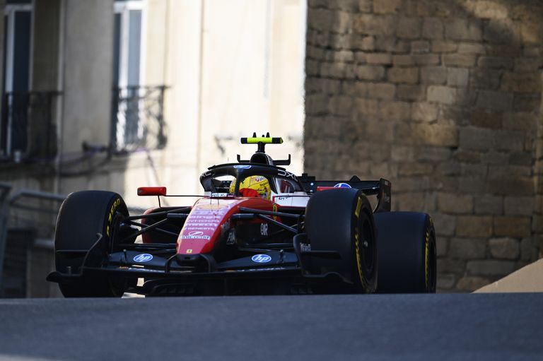 Lewis Hamilton on track for Ferrari on Thursday at the 2026 F1 Azerbaijan GP.