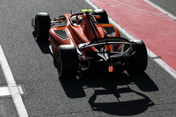 MP Motorsport's Oliver Goethe during 2026 F2 pre-season test in Barcelona.