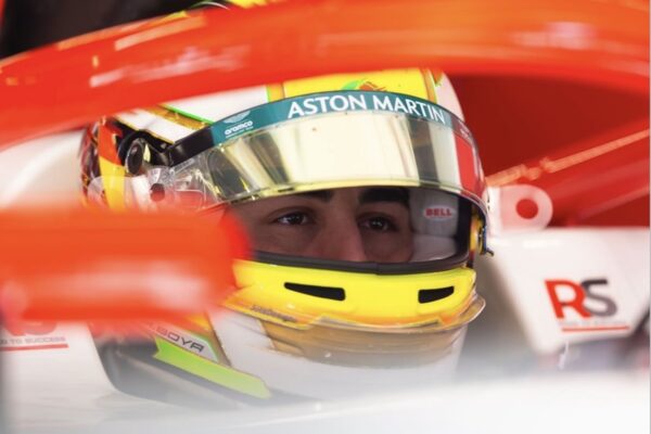 PREMA Racing's Mari Boya during 2026 F2 pre-season testing in Barcelona.