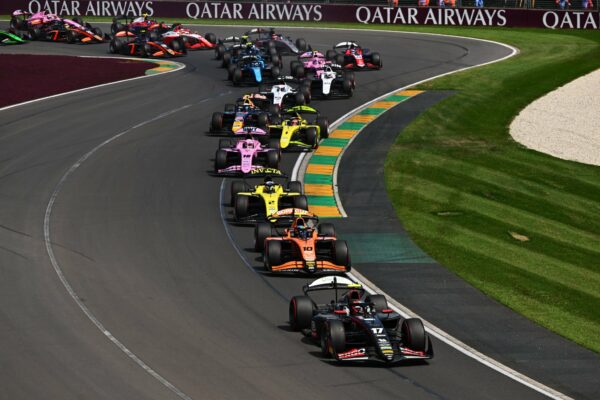 Cars on track at the 2026 F2 Australian GP.
