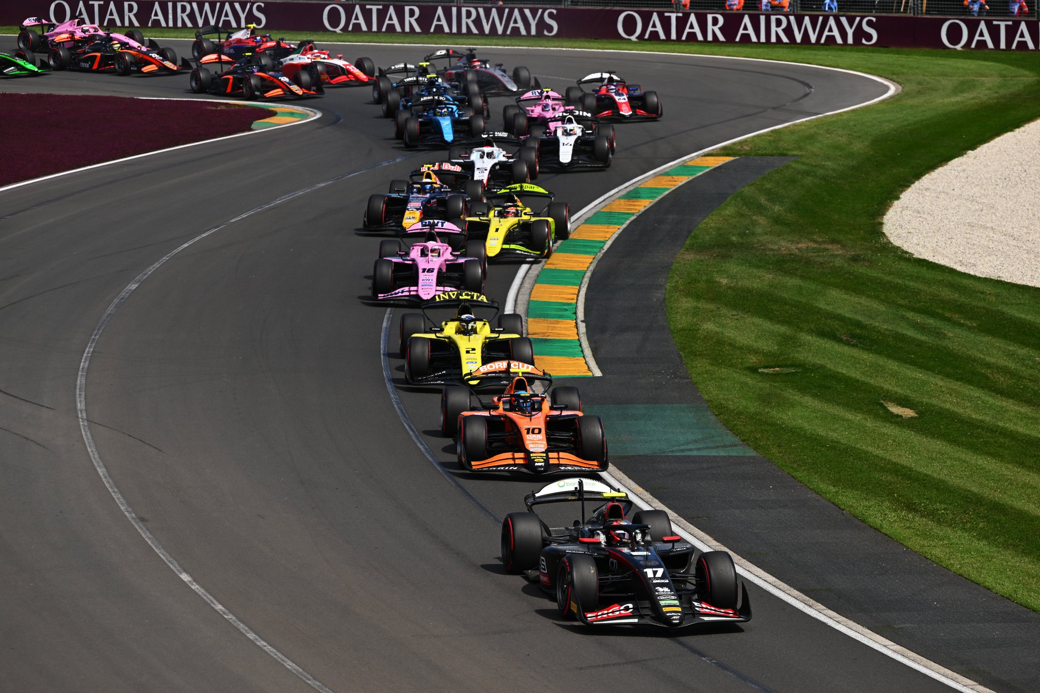 Cars on track at the 2026 F2 Australian GP.