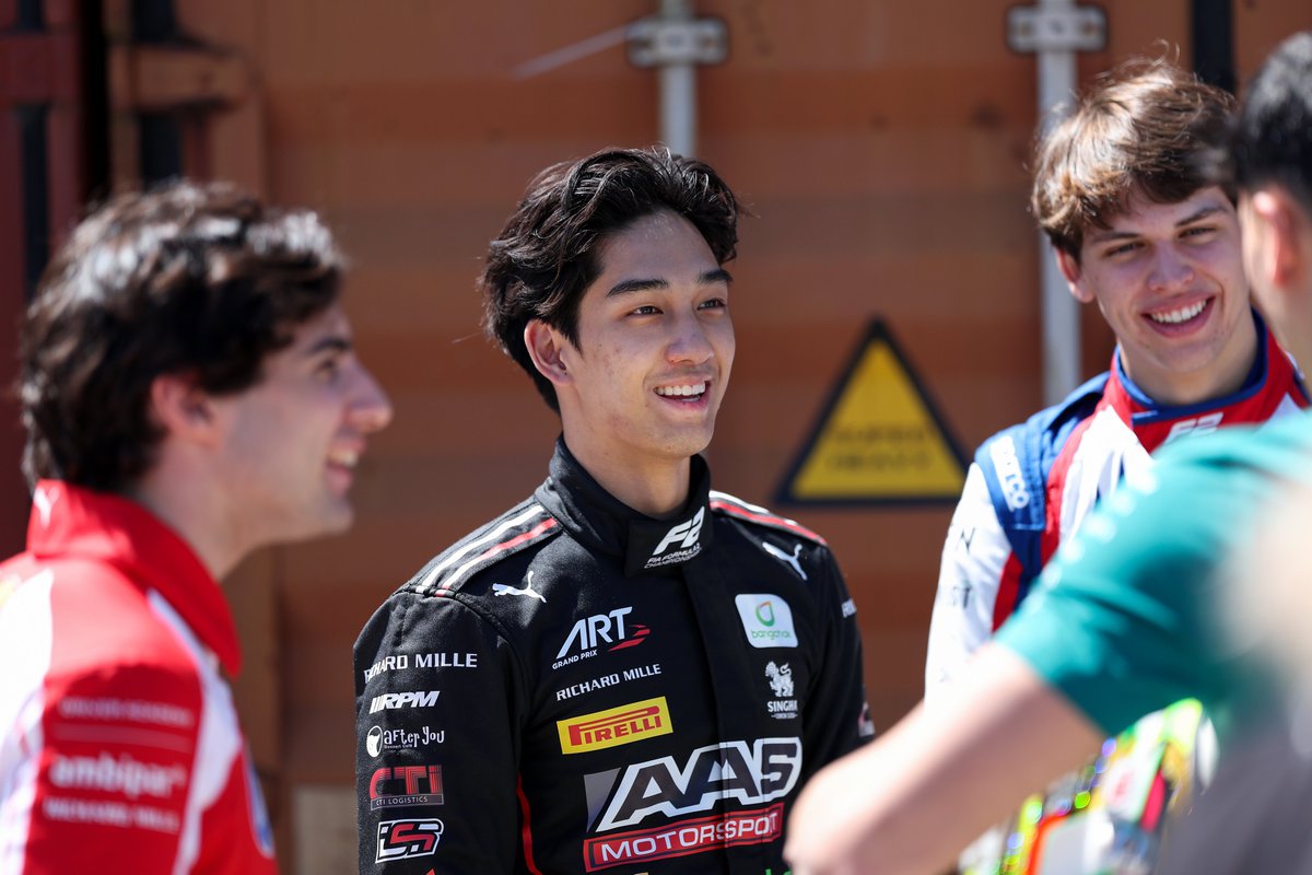 ART Grand Prix's Tasanapol Inthraphuvasak during the 2026 F2 Australian GP.