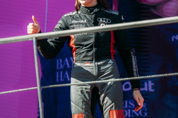 Audi's Emma Felbermayr during the 2026 F1 Academy Chinese GP.