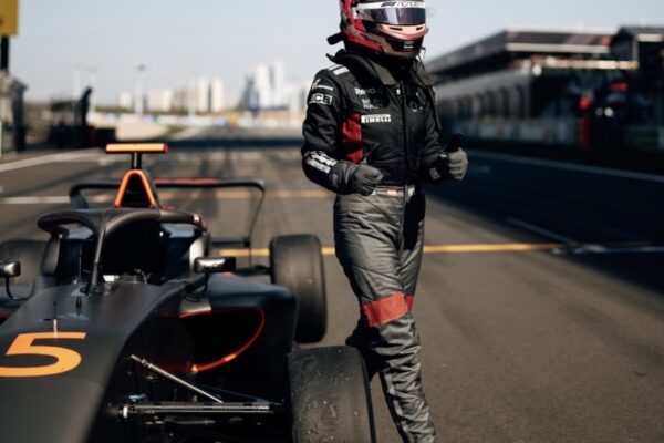 Audi's Emma Felbermayr during the 2026 F1 Academy Chinese GP.