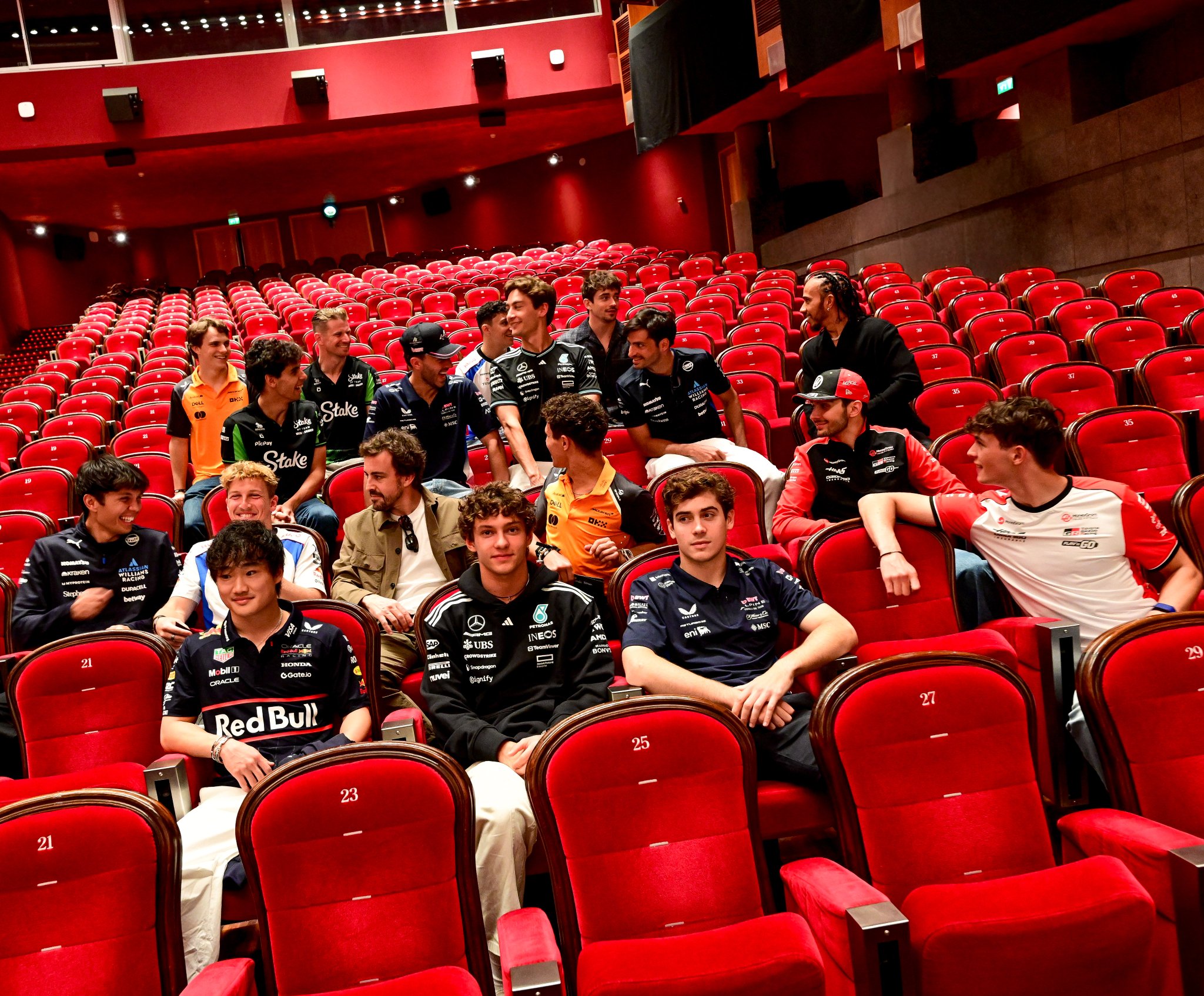 2025 F1 Grid at private screening of F1 Movie starring Brad Pitt ahead of 2025 Monaco GP