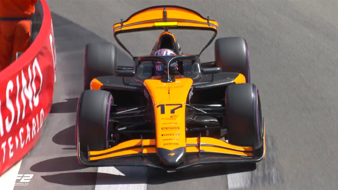 Rodin's Alex Dunne on track during Qualifying at F2 Monaco GP.