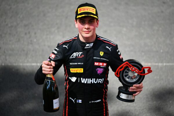 ART GP's Tuukka Taponen during the 2025 F3 Monaco GP.
